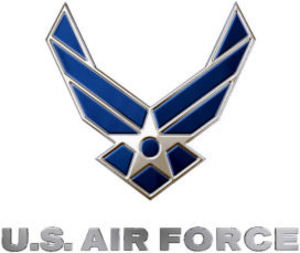 Air Force Logo – Silver and Blue 3D, with text